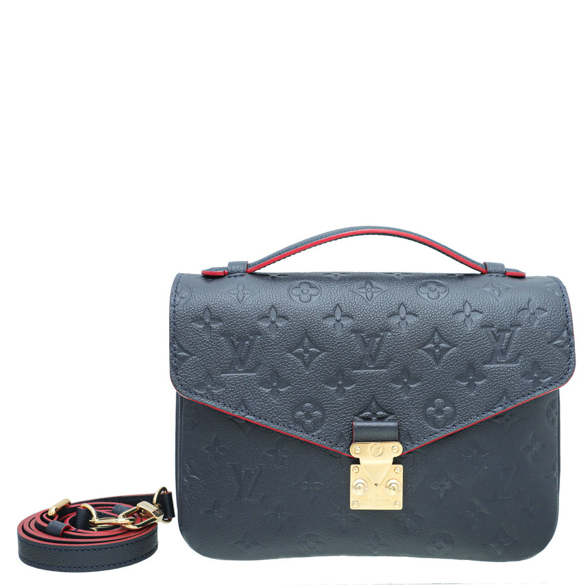 Louis Vuitton Marine Rouge Monogram Empreinte Pochette Metis Bag