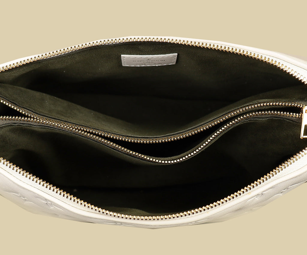 Louis Vuitton Creme Monogram Emperinte Coussin PM Bag