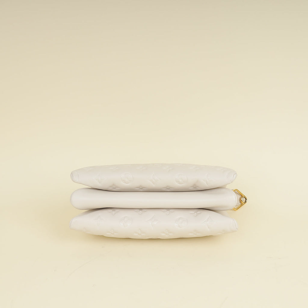 Louis Vuitton Creme Monogram Emperinte Coussin PM Bag