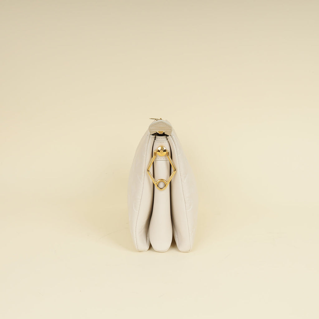Louis Vuitton Creme Monogram Emperinte Coussin PM Bag