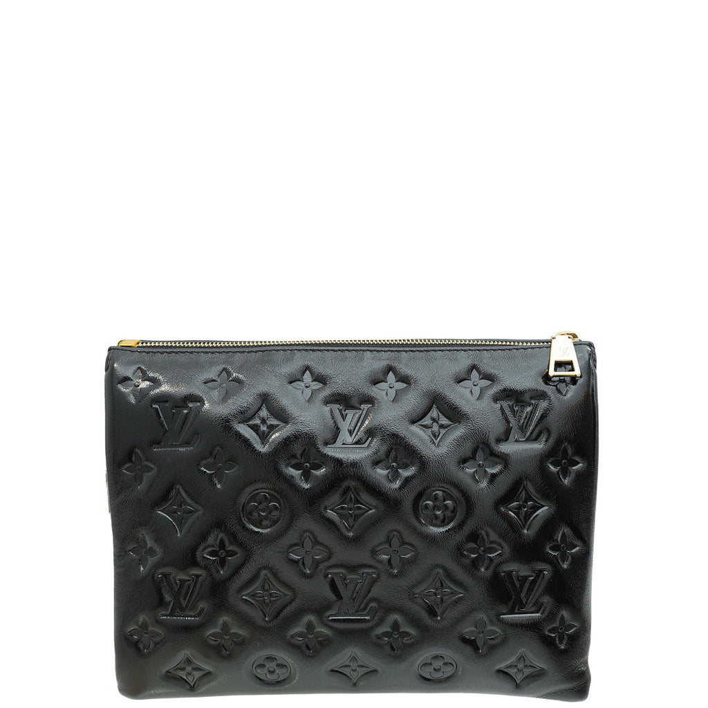 Louis Vuitton Black Monogram Embossed Glazed Coussin PM Bag