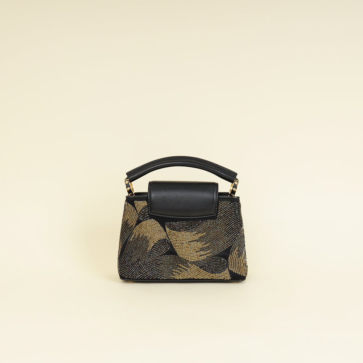 Louis Vuitton Bicolor Satin Beaded Embroidered Cruella Mini Capucines Bag