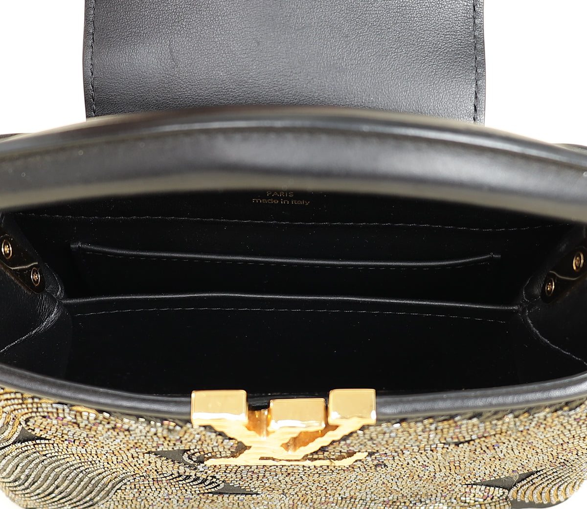 Louis Vuitton Bicolor Satin Beaded Embroidered Cruella Mini Capucines Bag