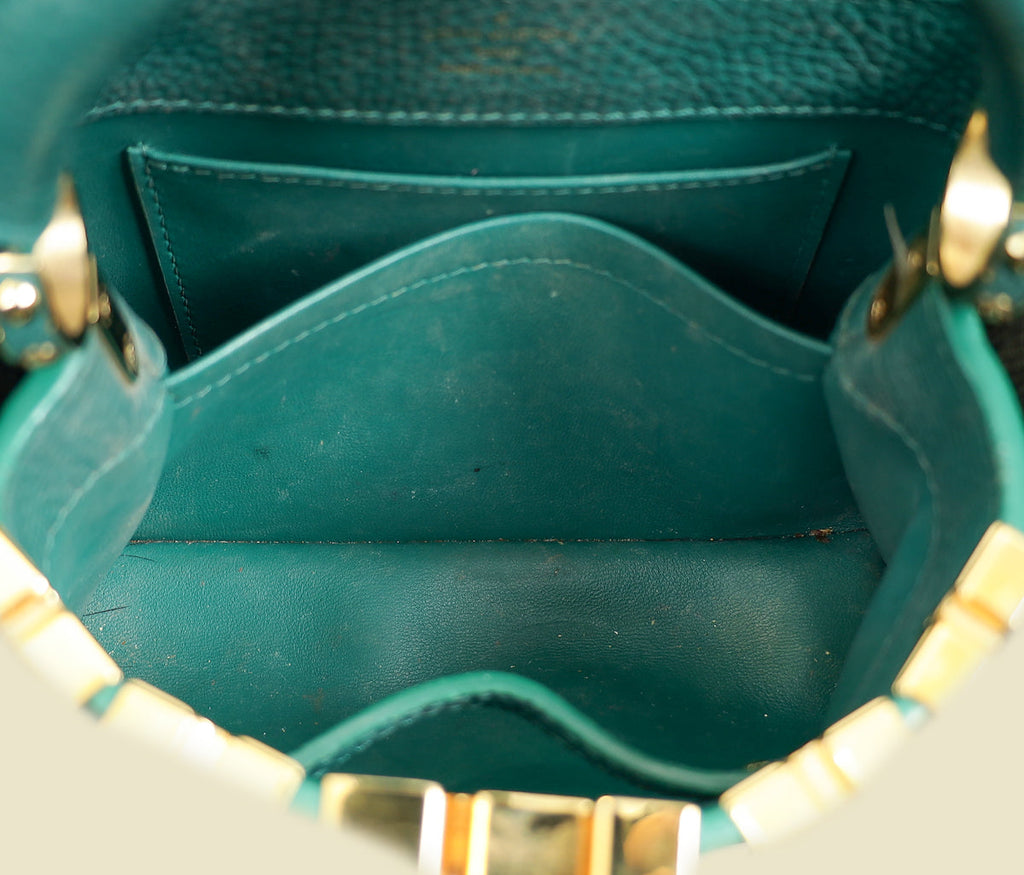 Louis Vuitton Emeraude Green Capucines Mini Bag