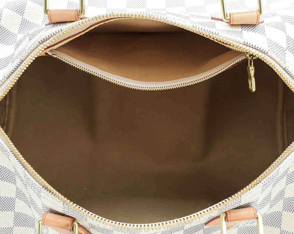 Louis Vuitton Azur Speedy 30 Bandouliere Bag W/ YN Initials