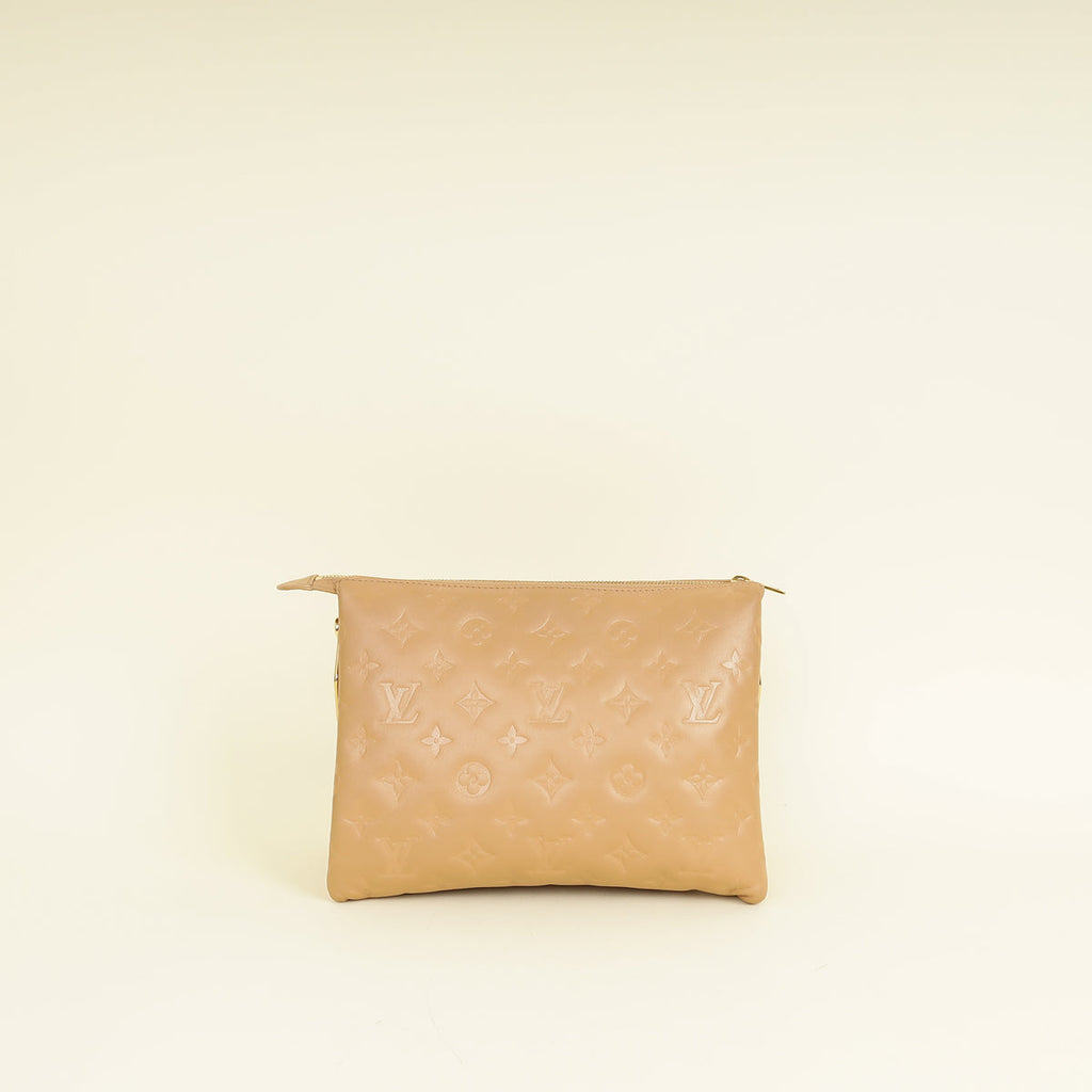 Louis Vuitton Camel Monogram Embossed Puffy Coussin PM Bag