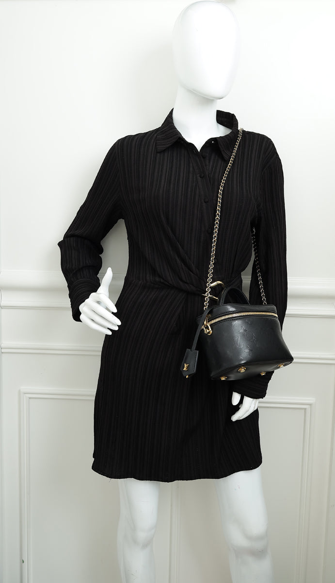 Louis Vuitton Black Monogram Ink Embossed Vanity PM Bag