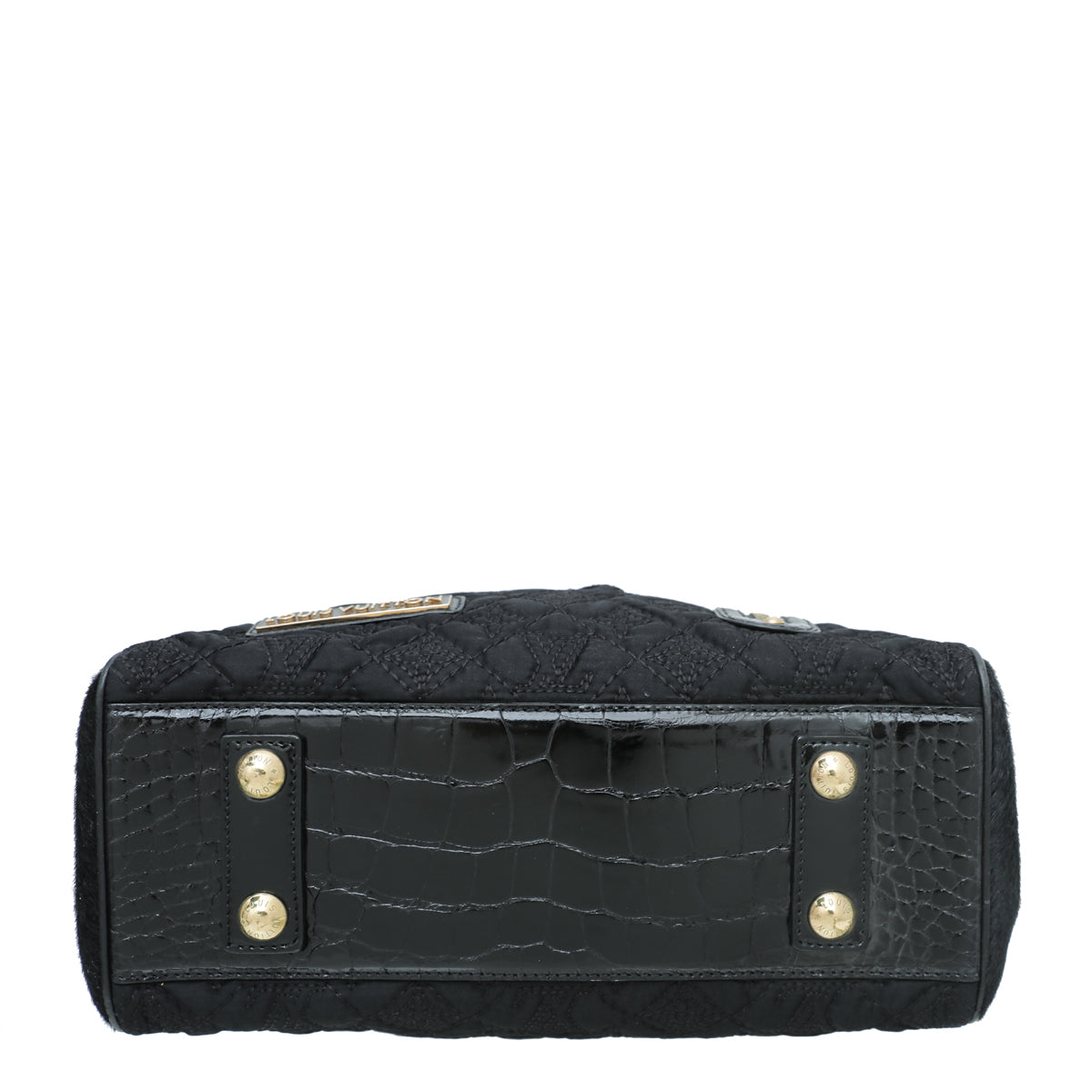Louis Vuitton Black Satin Pony Alligator Linda Bag