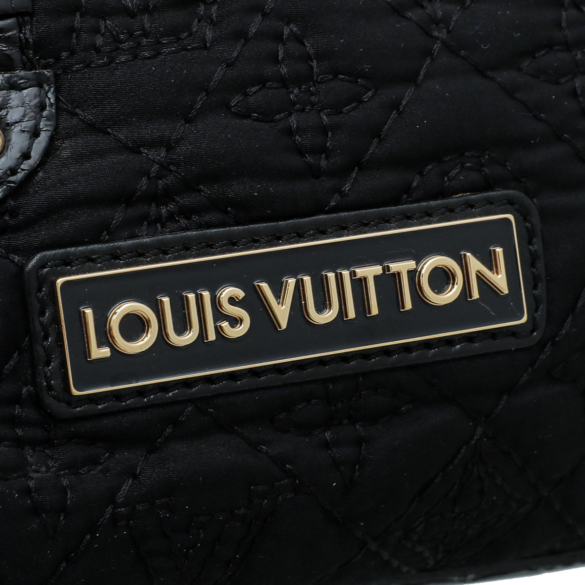 Louis Vuitton Black Satin Pony Alligator Linda Bag