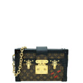 Louis Vuitton Monogram Black Petite Malle Bag W/ Chain