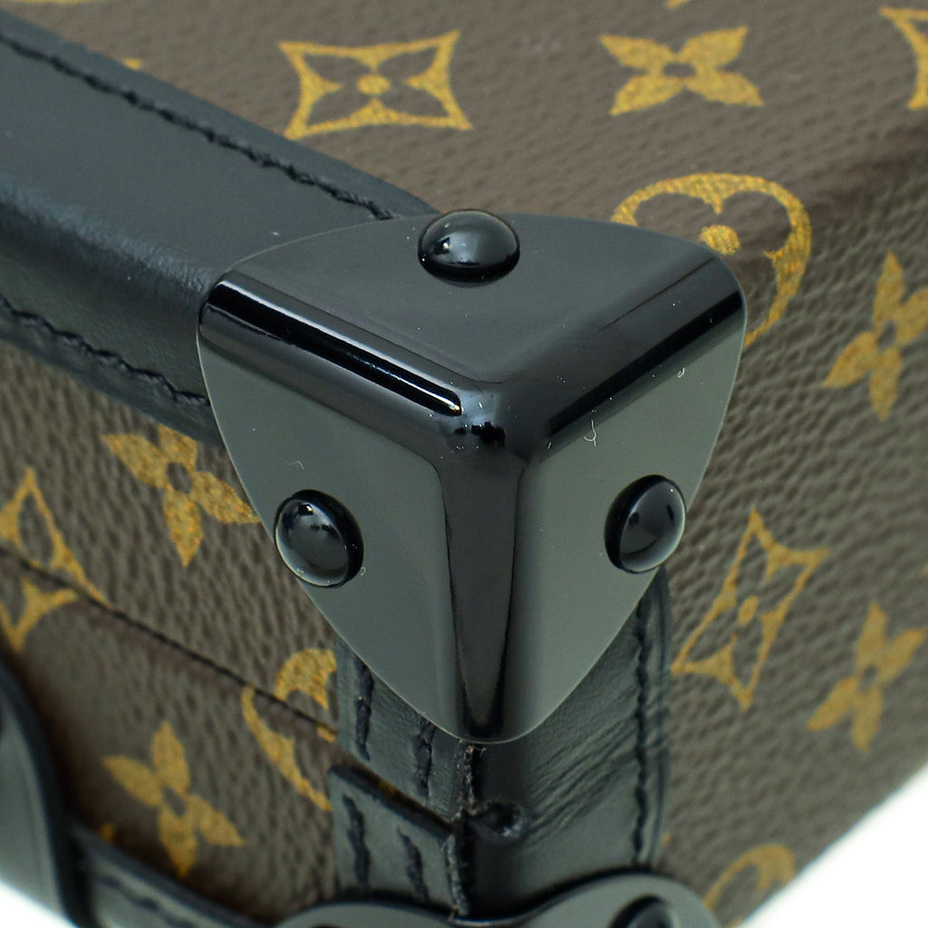 Louis Vuitton Monogram Black Petite Malle Bag W/ Chain