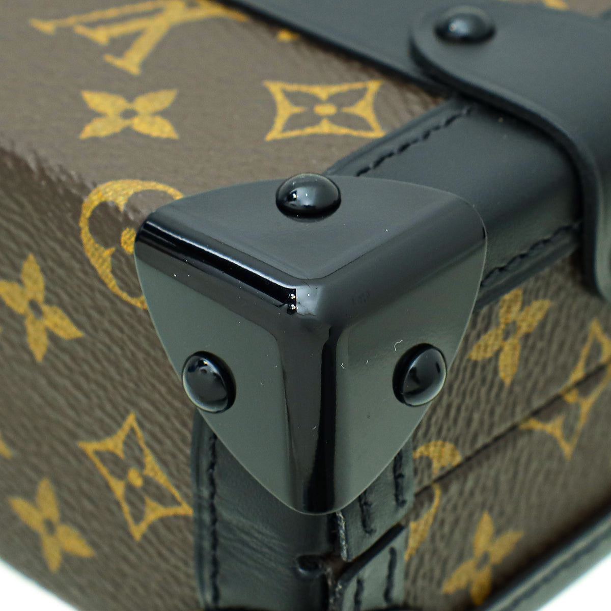 Louis Vuitton Monogram Black Petite Malle Bag W/ Chain