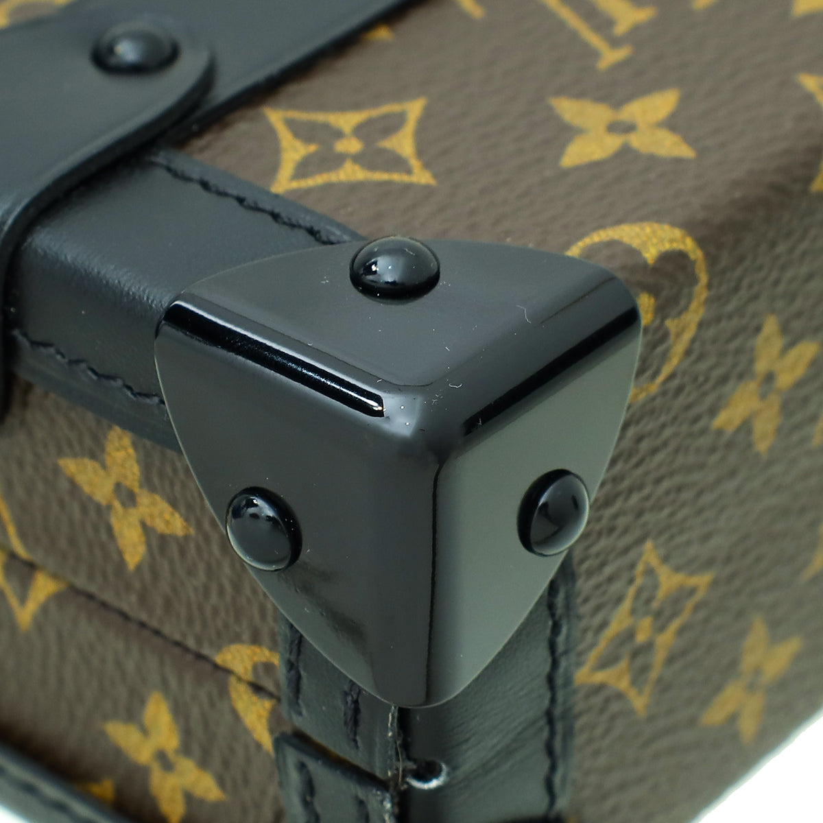 Louis Vuitton Monogram Black Petite Malle Bag W/ Chain