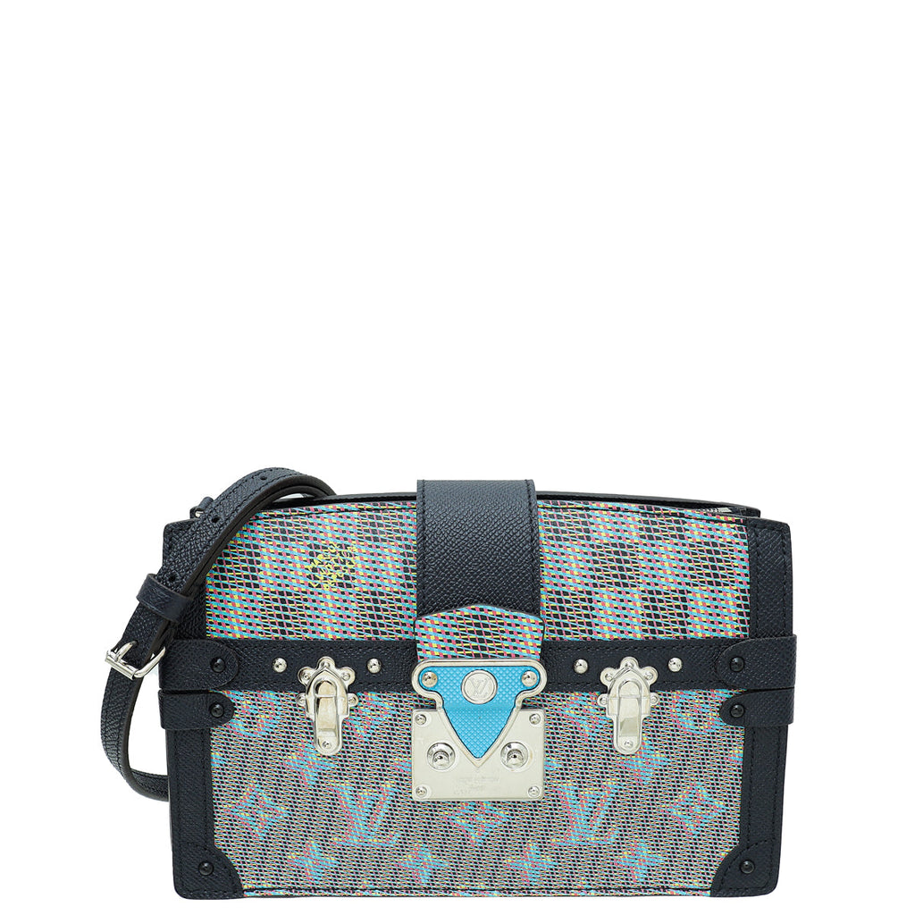 Louis Vuitton Navy Blue Damier Monogram LV Pop Trunk Clutch