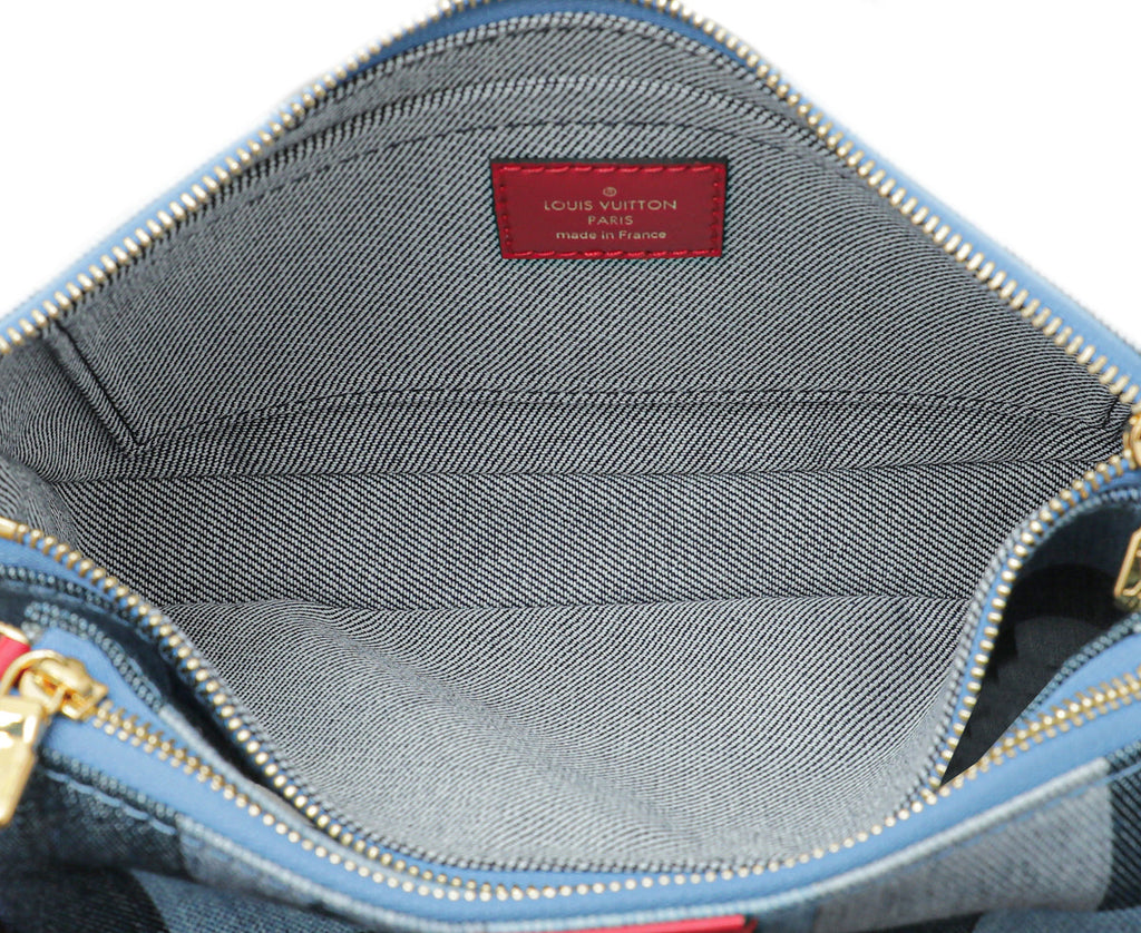 Louis Vuitton Bicolor Denim Damier Monogram Patchwork Multi Pochette Accessoires