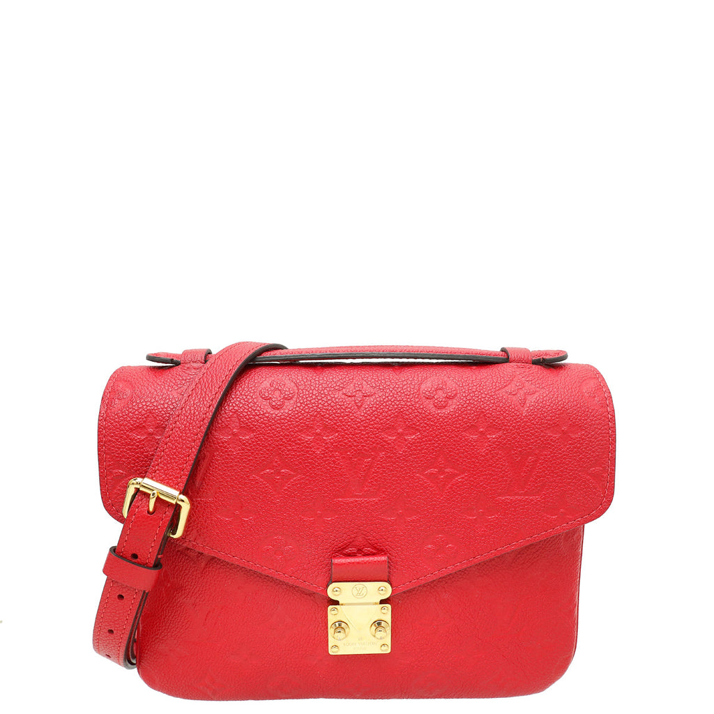 Louis Vuitton Chery Red Monogram Empreinte Pochette Metis Bag