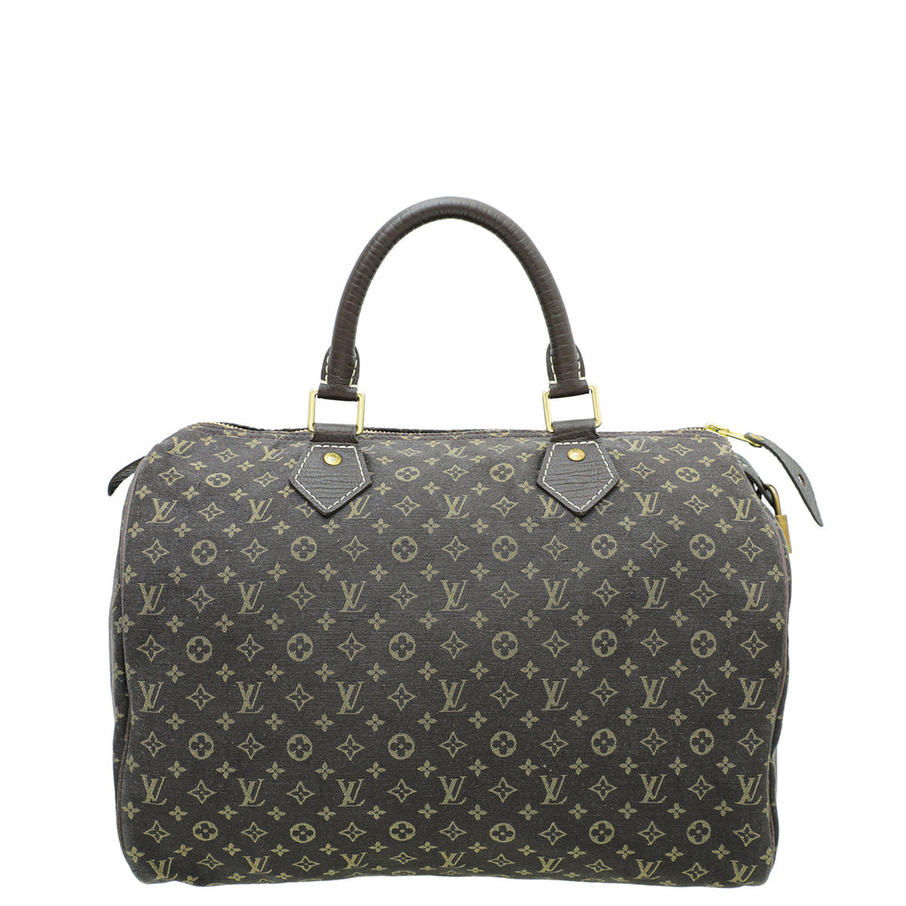 Louis Vuitton Brown Mini Lin Speedy 30 Bag