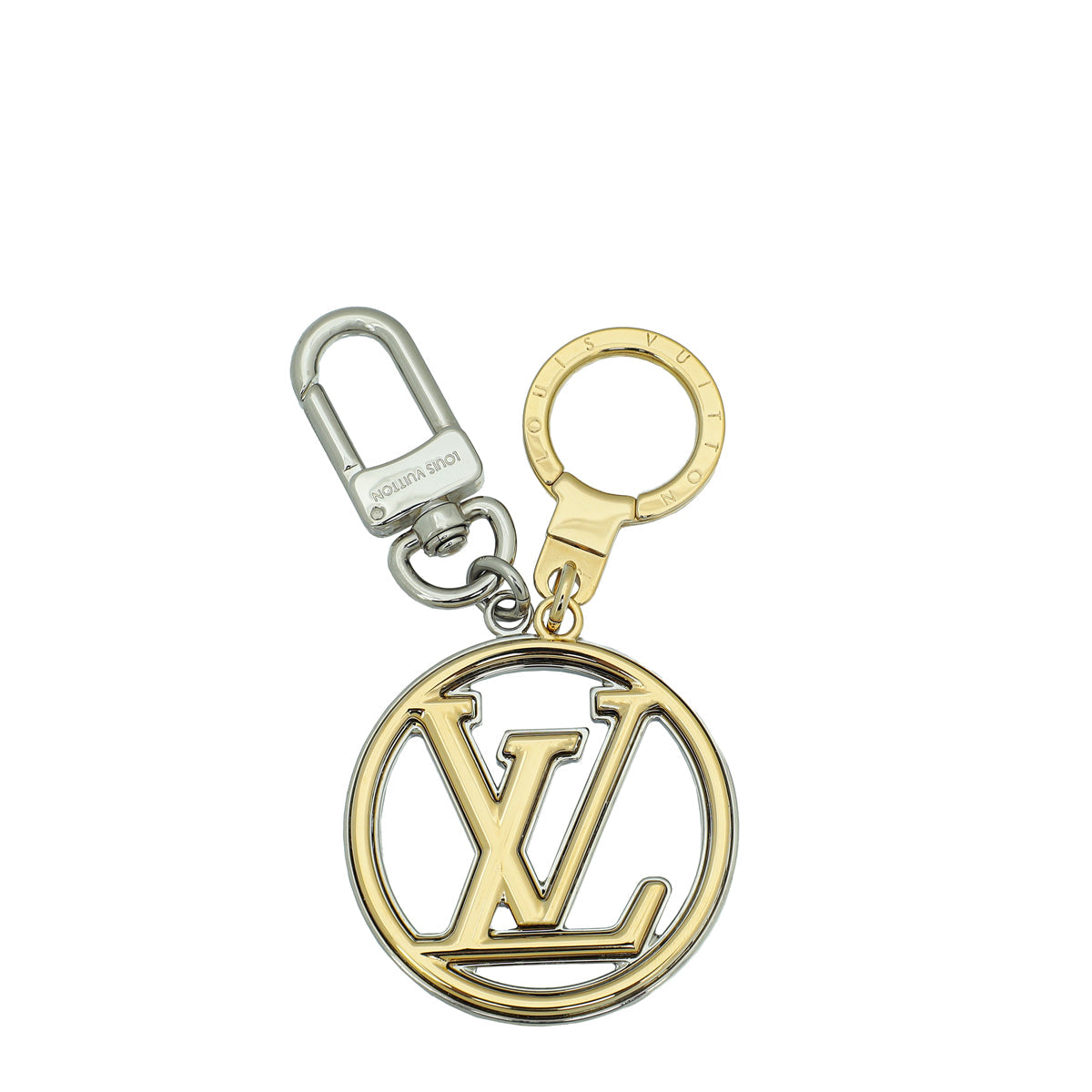 Louis Vuitton Bicolor Tone Circle Logo Key Holder Bag Charm