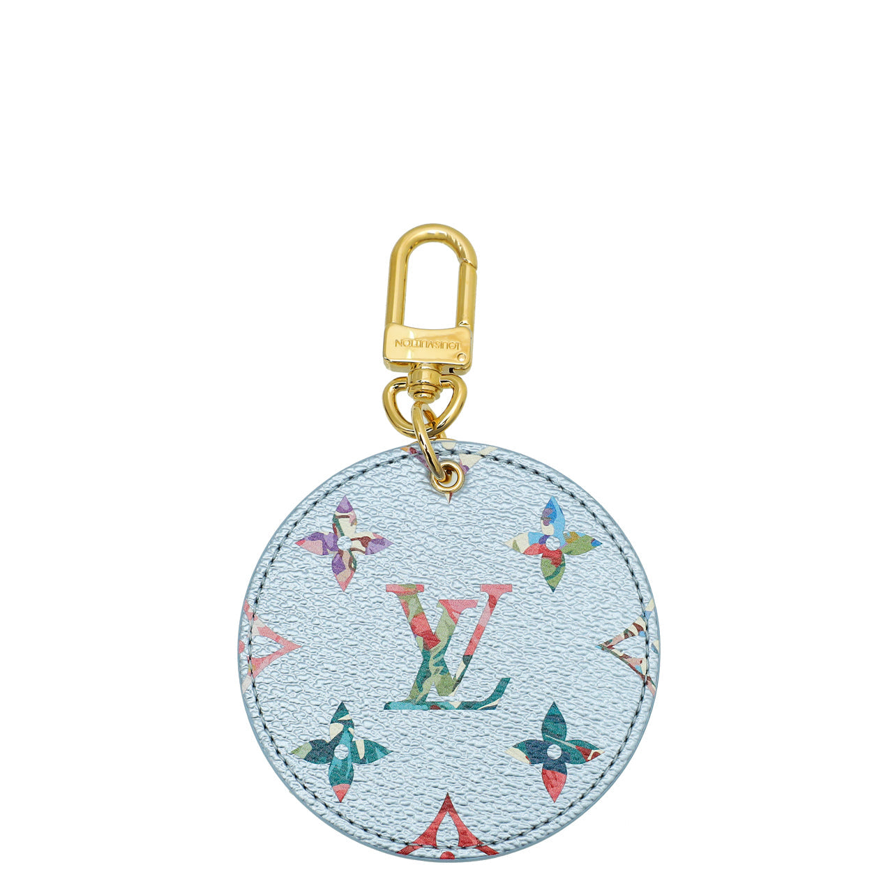 Louis Vuitton Blue Multicolor Metallic Monogram Illustre LV Garden Bag Charm Key Ring