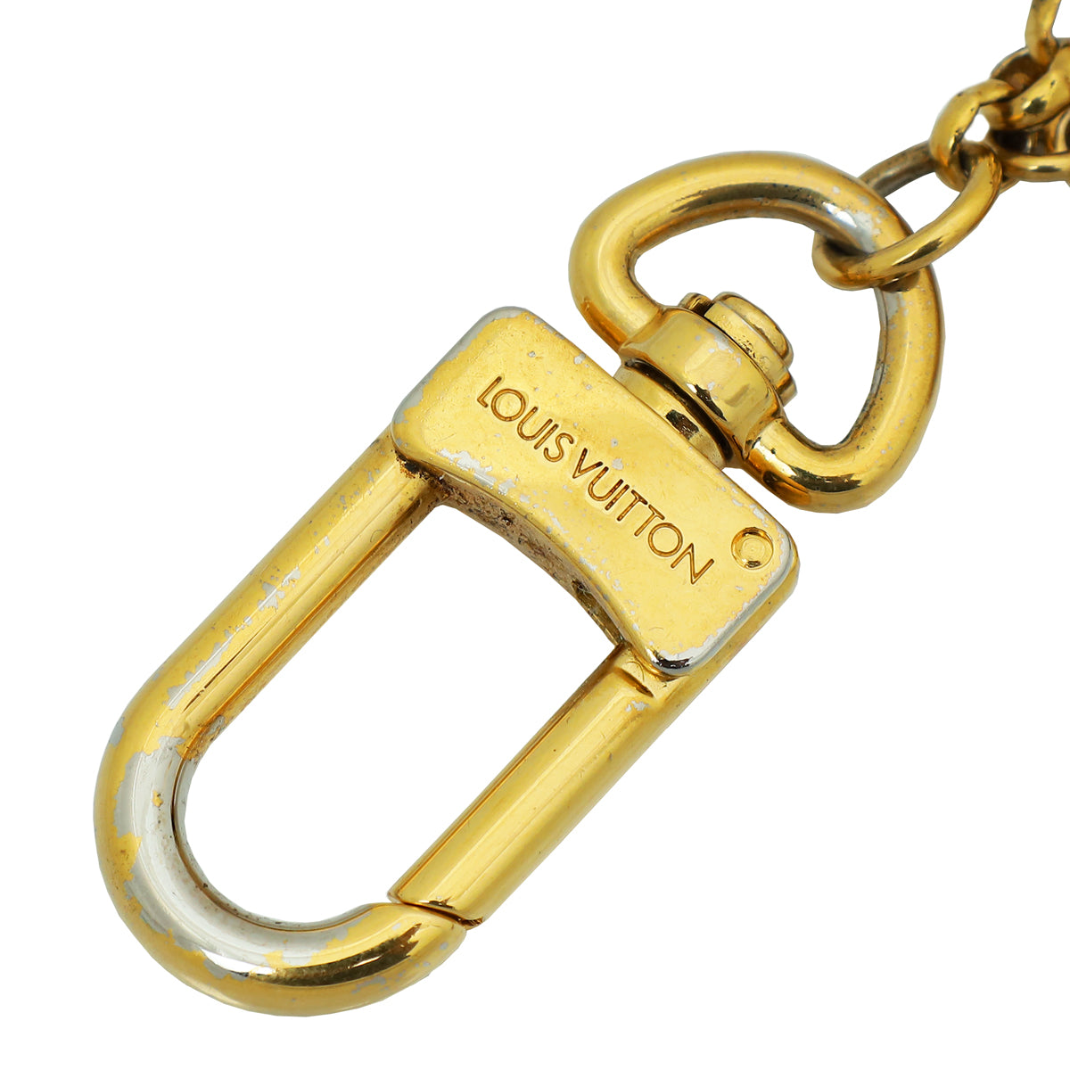 Louis Vuitton Gold Fleur de Monogram Bag Charm Chain