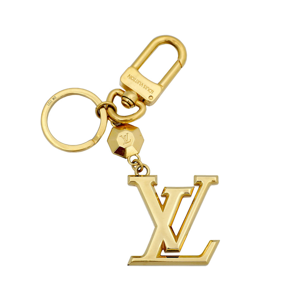 Louis Vuitton Gold LV Facettes Key Holder And Bag Charm
