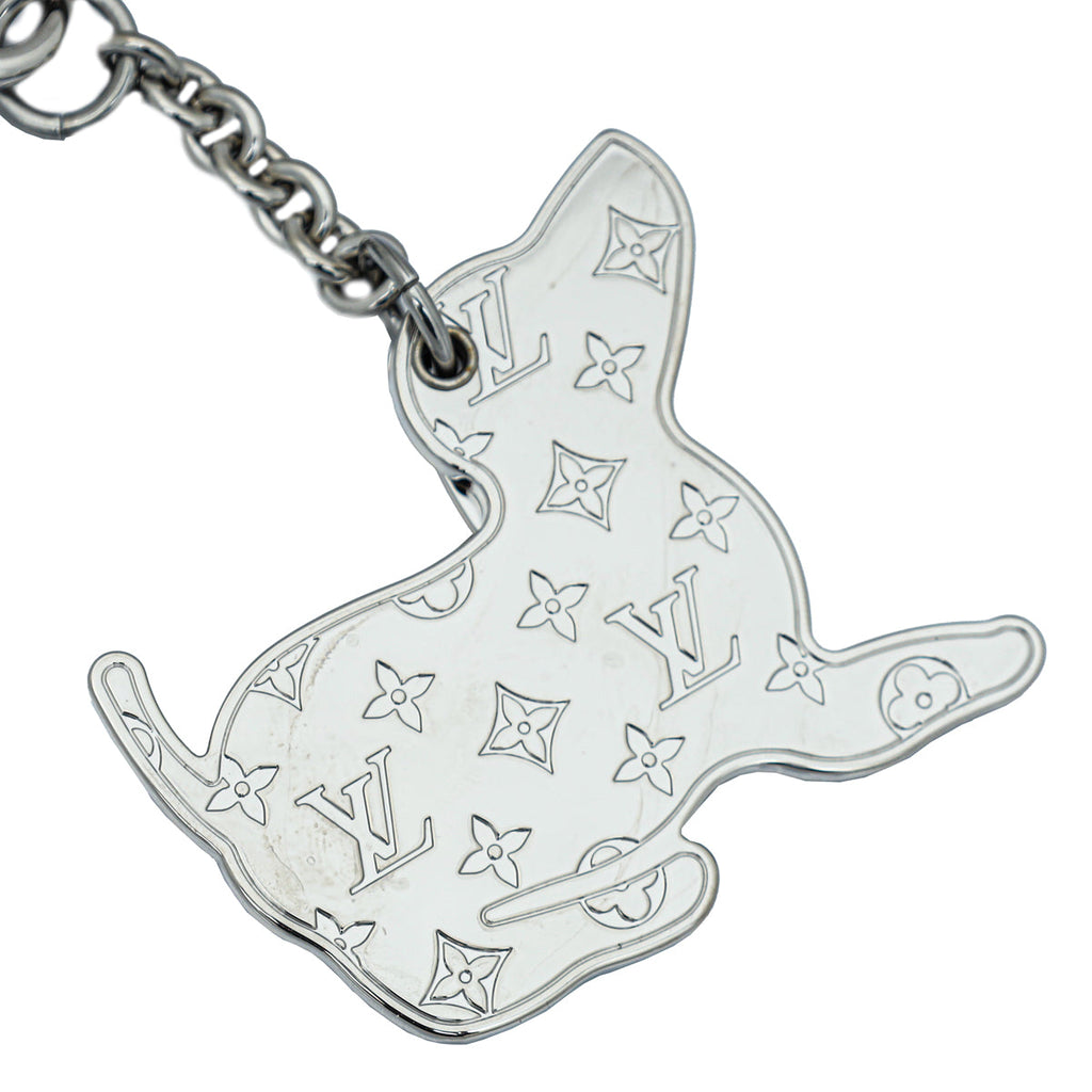 Louis Vuitton White Multicolor Dog Key Holder Bag Charm