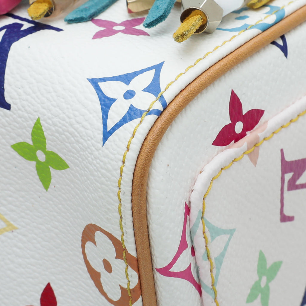Louis Vuitton White Multicolor Monogram Fringe Speedy 25 Bag