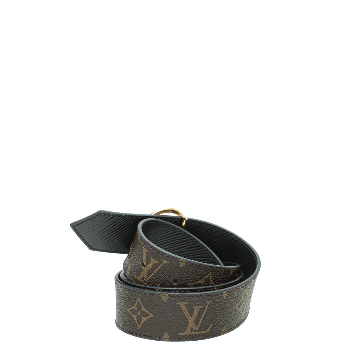 Louis Vuitton Monogram Black Circle Buckle Reversible 35mm Belt 30
