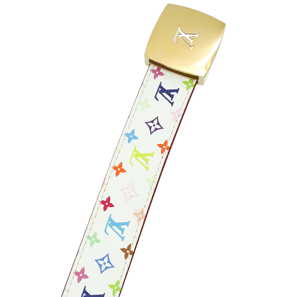 Louis Vuitton Multicolor Monogram LV Cut Reversible Belt 32