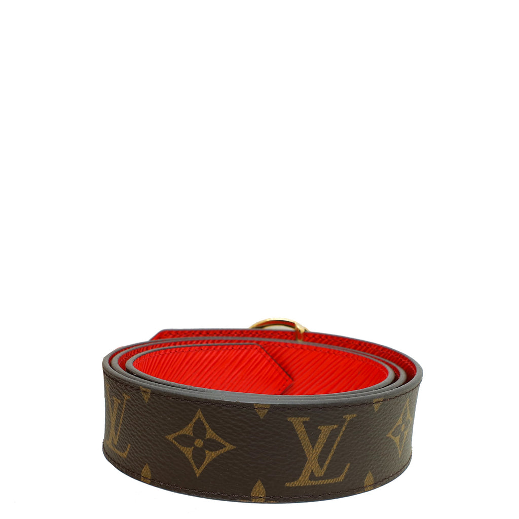 Louis Vuitton Monogram Coquelicot LV Circle 35mm Reversible Belt 36