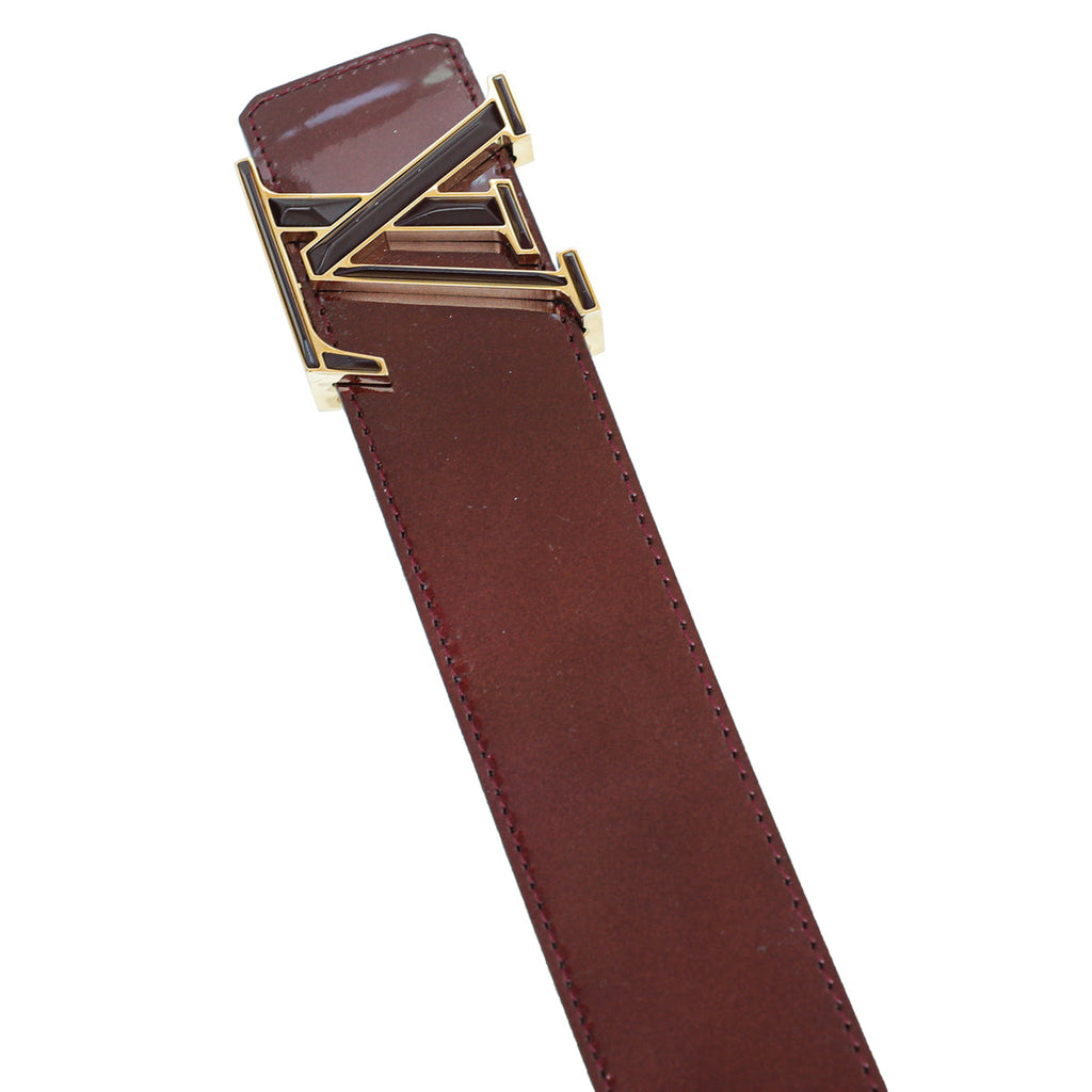 Louis Vuitton Rouge Fauvista Initials Buckle Vernis Belt 32