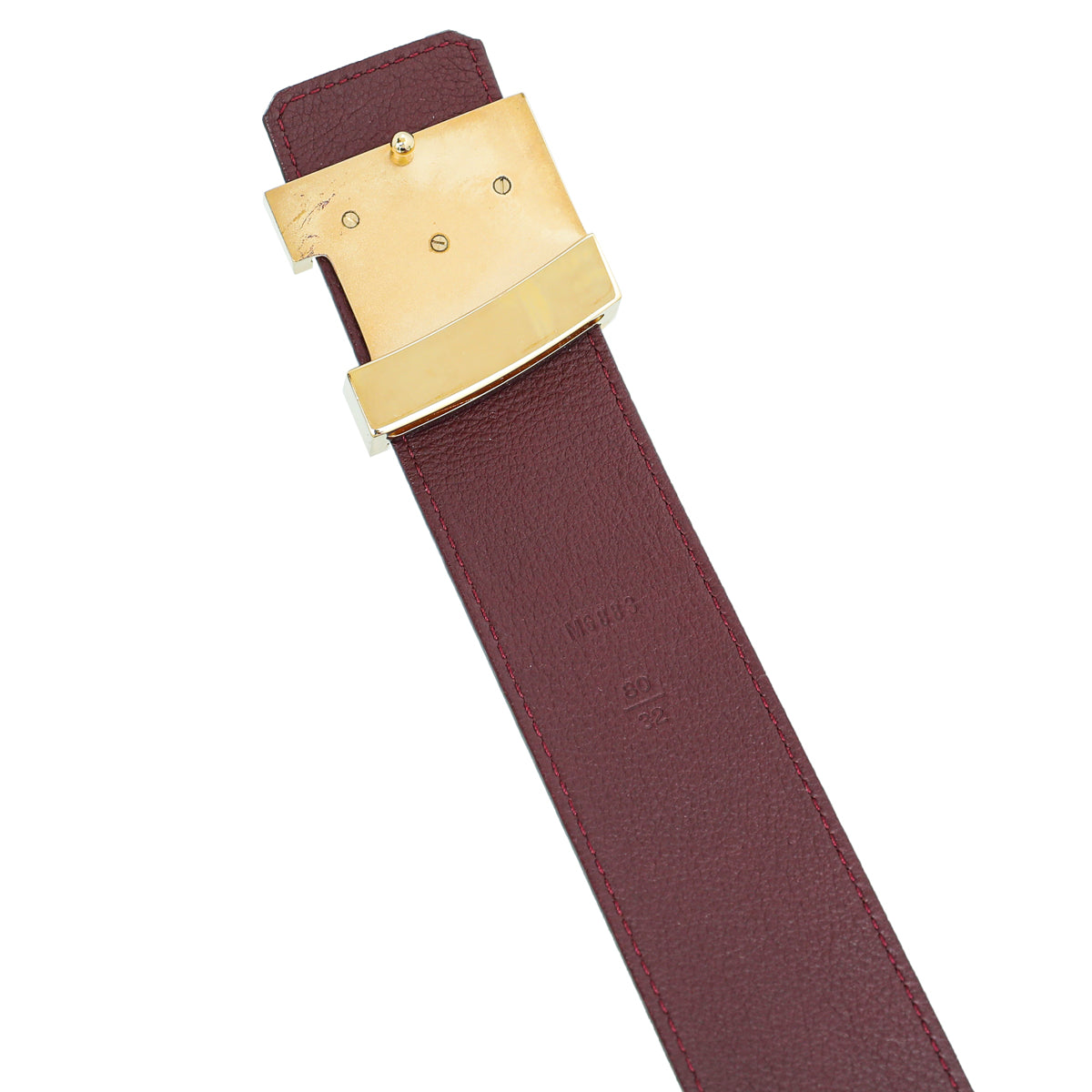 Louis Vuitton Rouge Fauvista Initials Buckle Vernis Belt 32