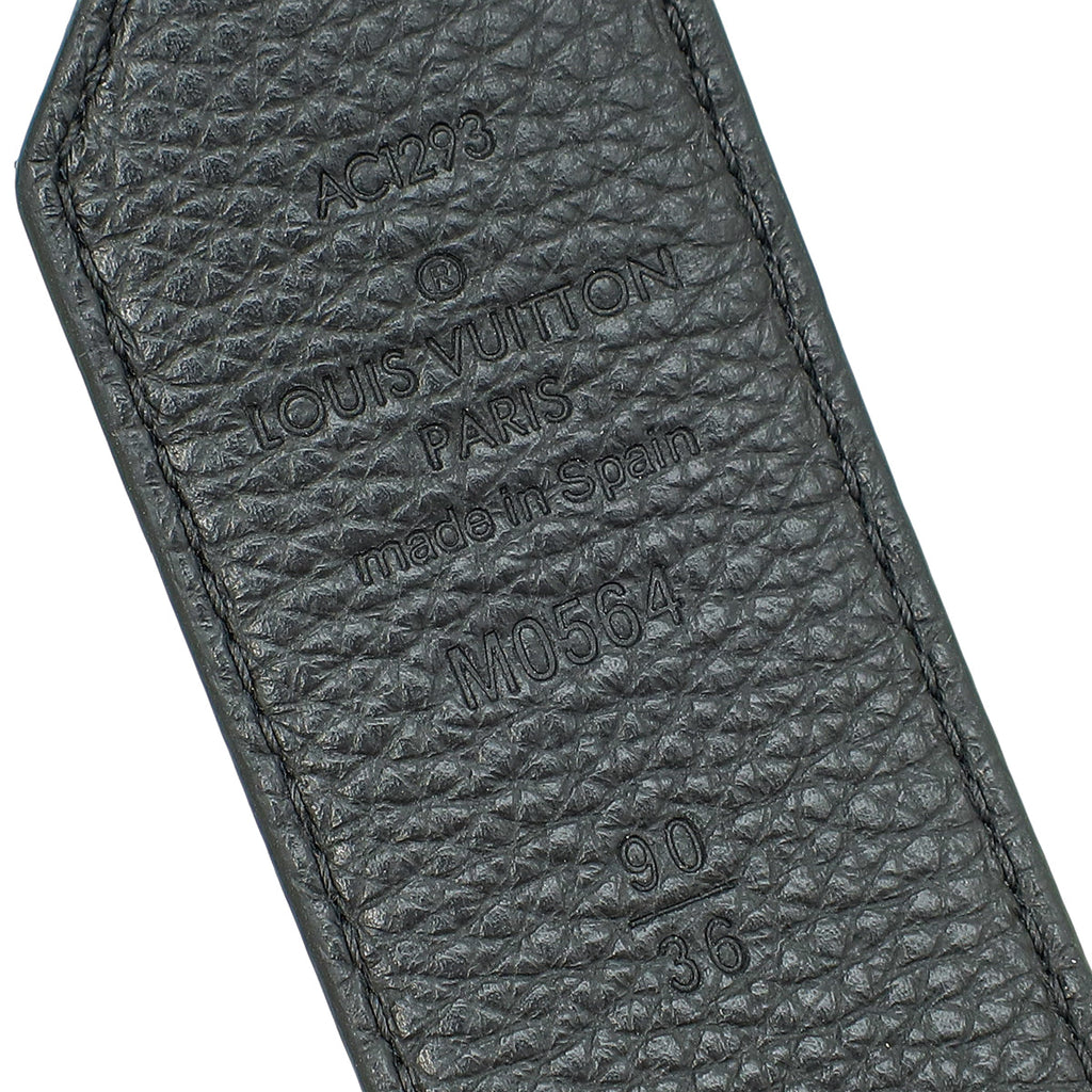 Louis Vuitton Monogram Black Circle 35mm Reversible Belt 36