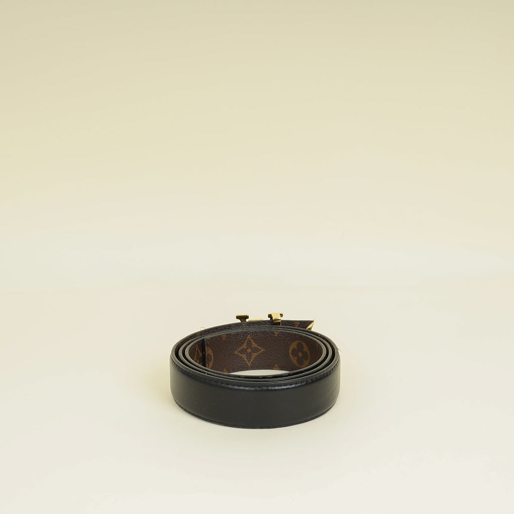 Louis Vuitton Monogram Black Pretty LV 30mm Reversible Belt 34