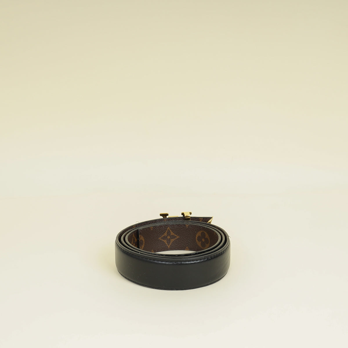 Louis Vuitton Monogram Black Pretty LV 30mm Reversible Belt 34