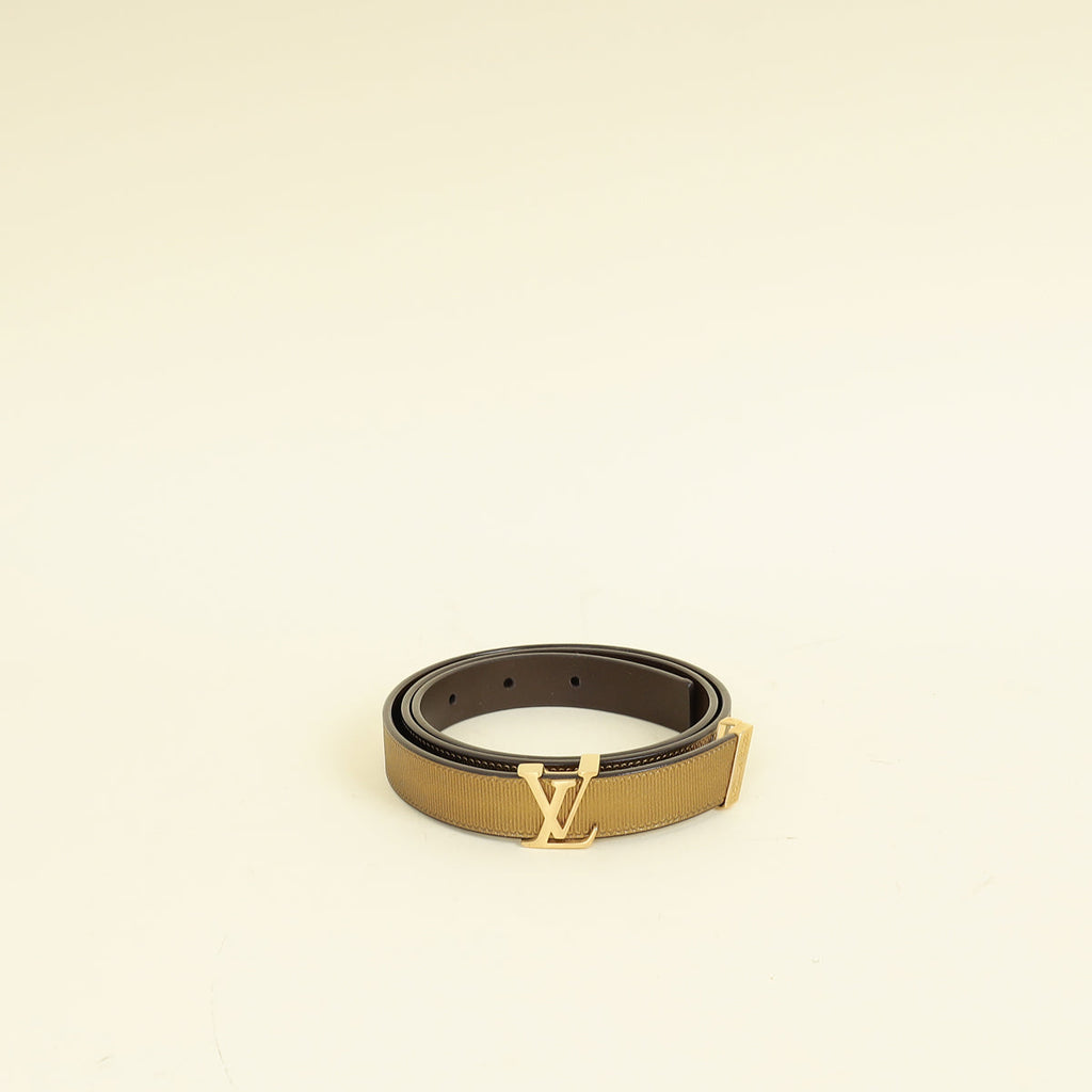 Louis Vuitton Metallic Bronze Initials Buckle 20mm Belt 32