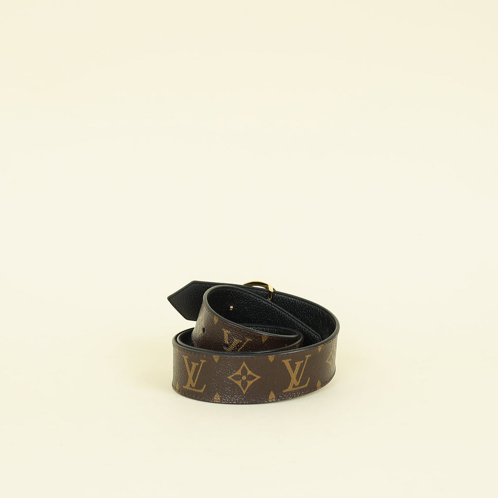 Louis Vuitton Monogram Black Circle Reversible 35mm Belt 34