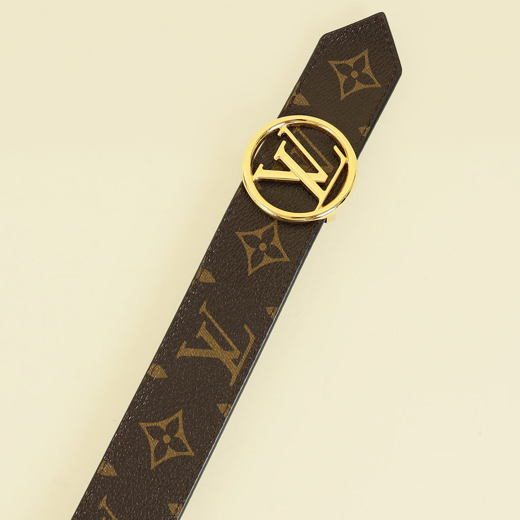 Louis Vuitton Monogram Black Circle Reversible 35mm Belt 30