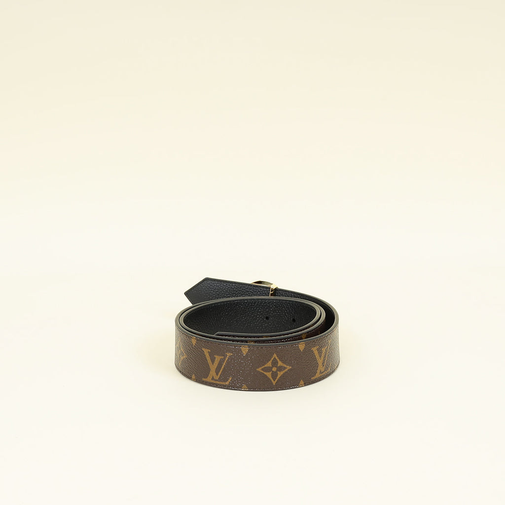 Louis Vuitton Monogram Black Circle 35mm Reversible Belt 34