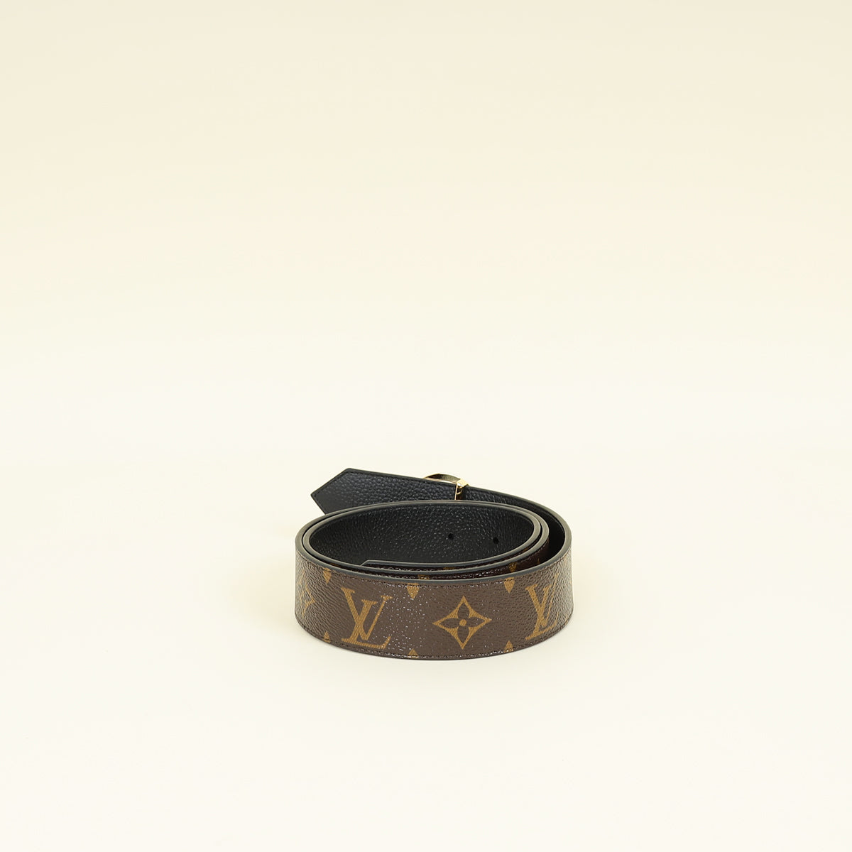 Louis Vuitton Monogram Black Circle 35mm Reversible Belt 34
