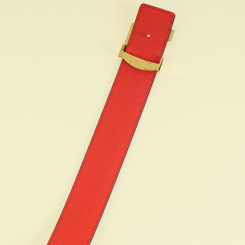 Louis Vuitton Monogram Red Initiales 30mm Reversible Belt 30