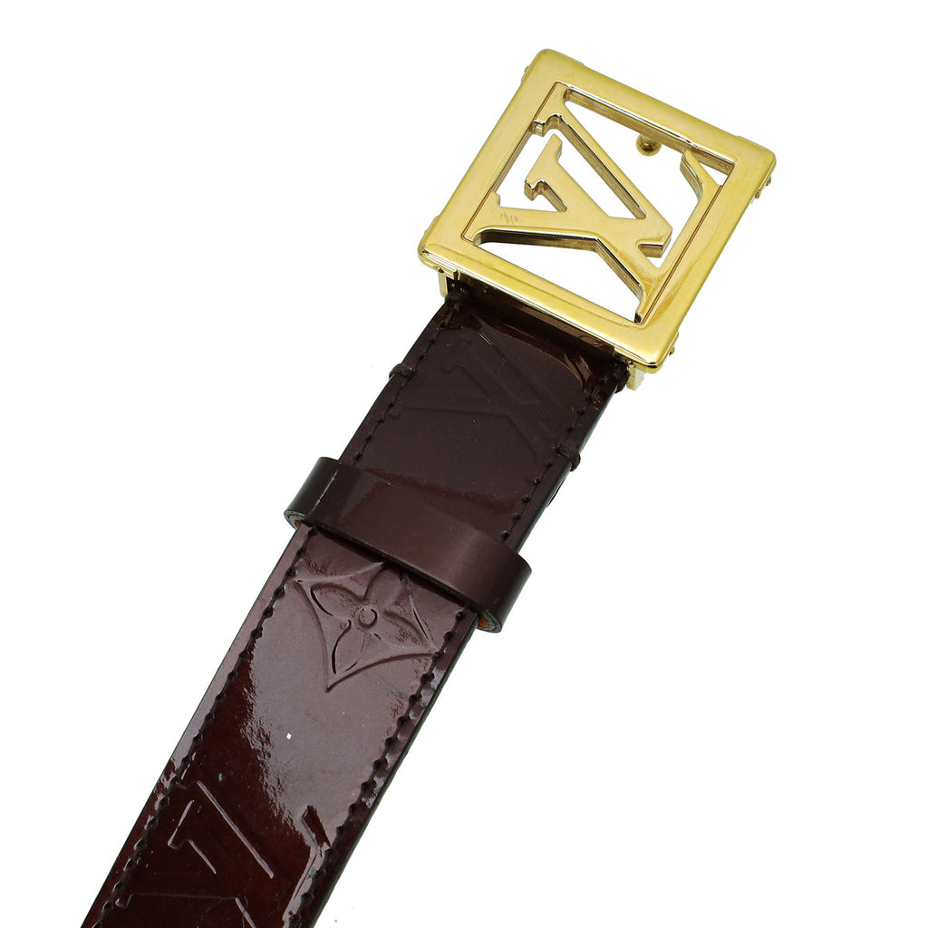 Louis Vuitton Amarante Monogram Vernis LV Frame Buckle Belt 34