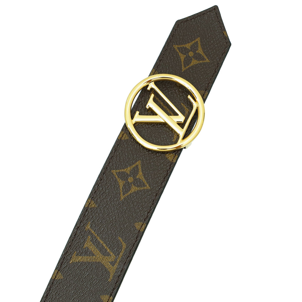 Louis Vuitton Monogram Noir Circle Buckle Reversible 35mm Belt 34