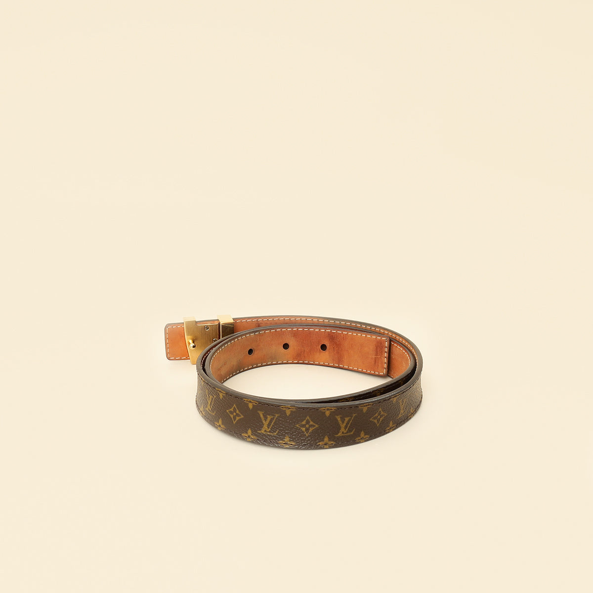 Louis Vuitton Brown Monogram 25mm LV Initials Belt 32