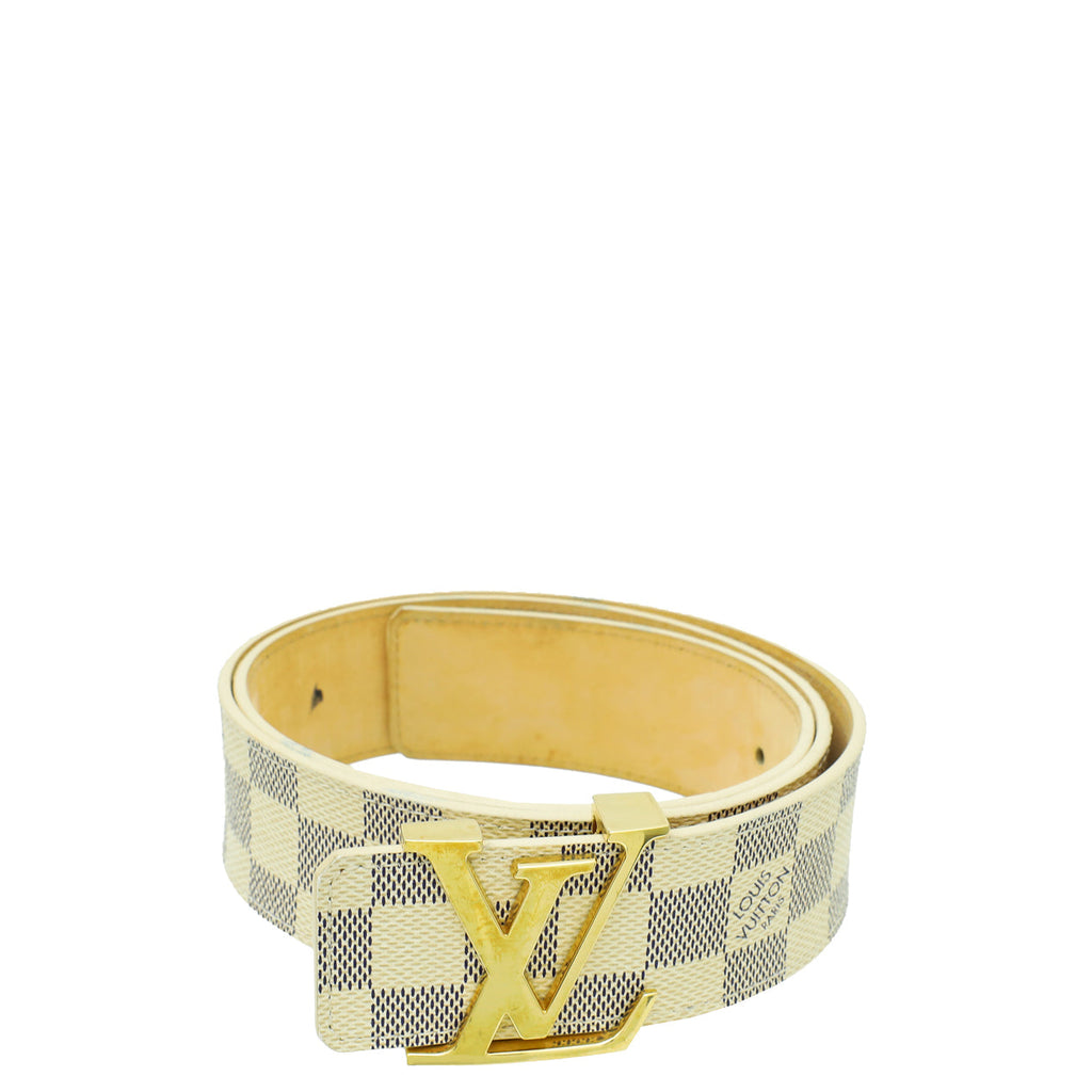 Louis Vuitton Damier Azur LV Initial Buckle 40mm Belt 34