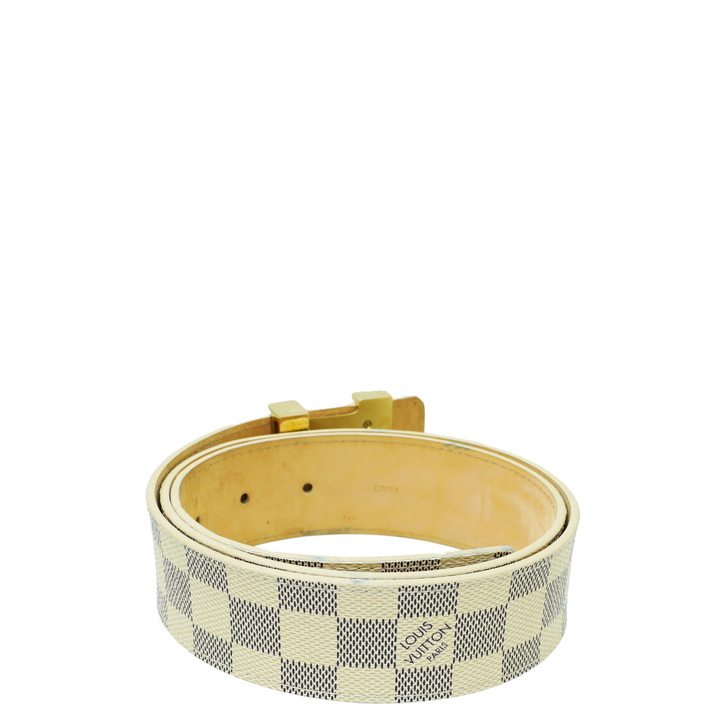 Louis Vuitton Damier Azur LV Initial Buckle 40mm Belt 34