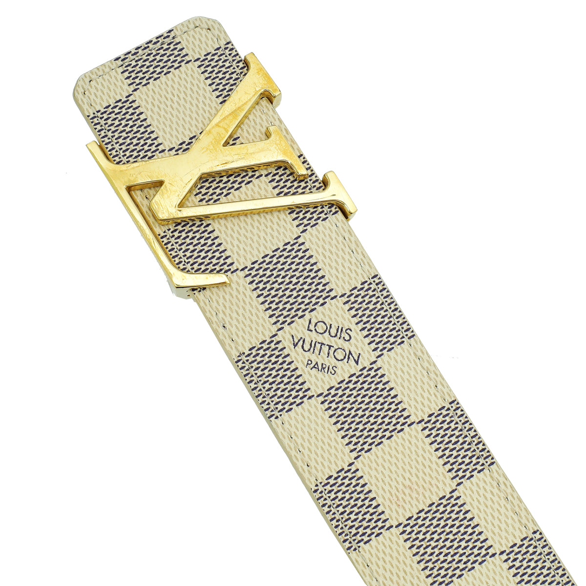 Louis Vuitton Damier Azur LV Initial Buckle 40mm Belt 34