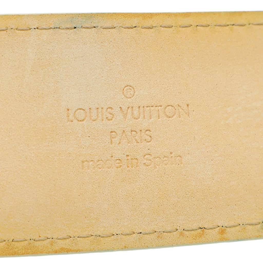 Louis Vuitton Damier Azur LV Initial Buckle 40mm Belt 34
