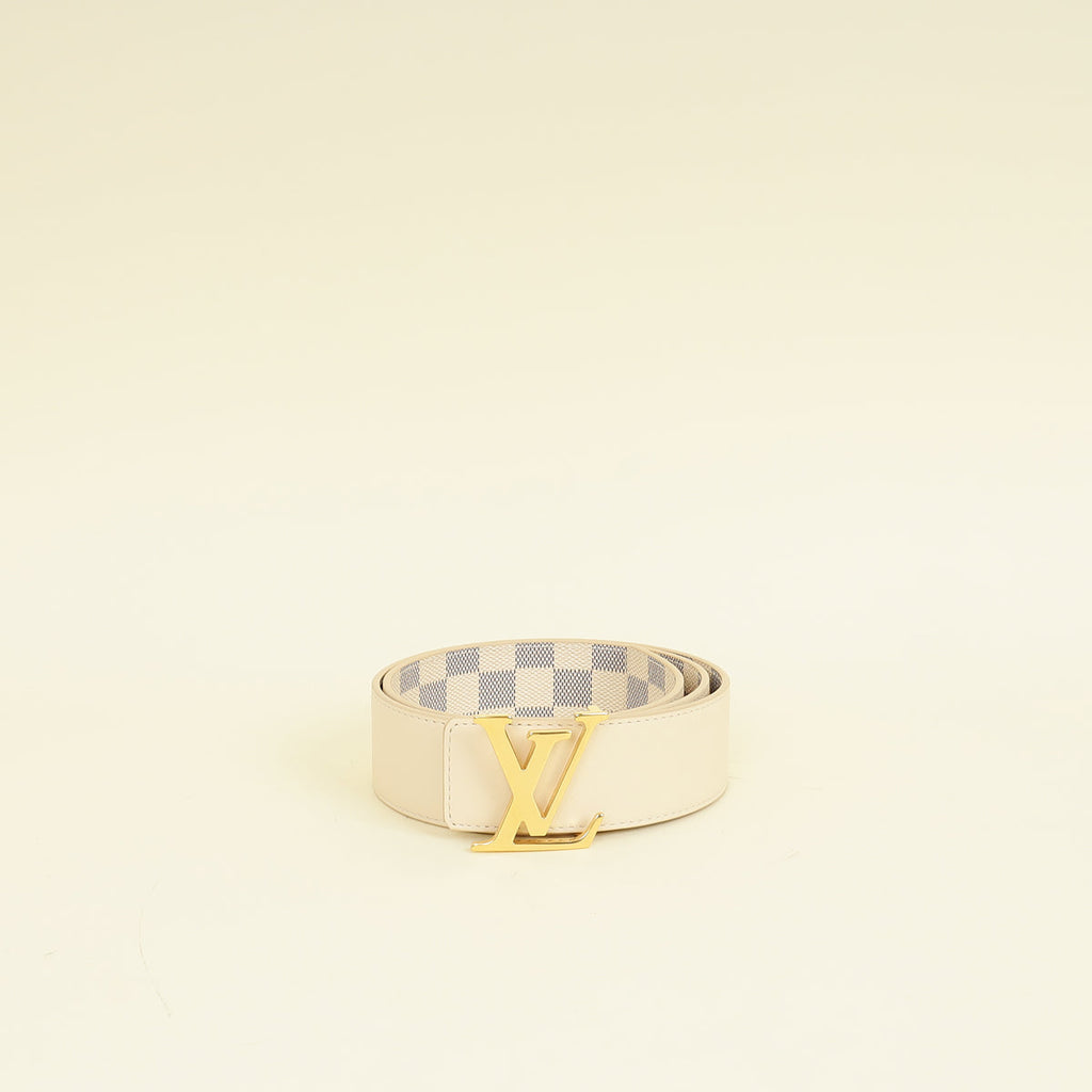 Louis Vuitton Damier Azur Initials Buckle 40mm Belt 32