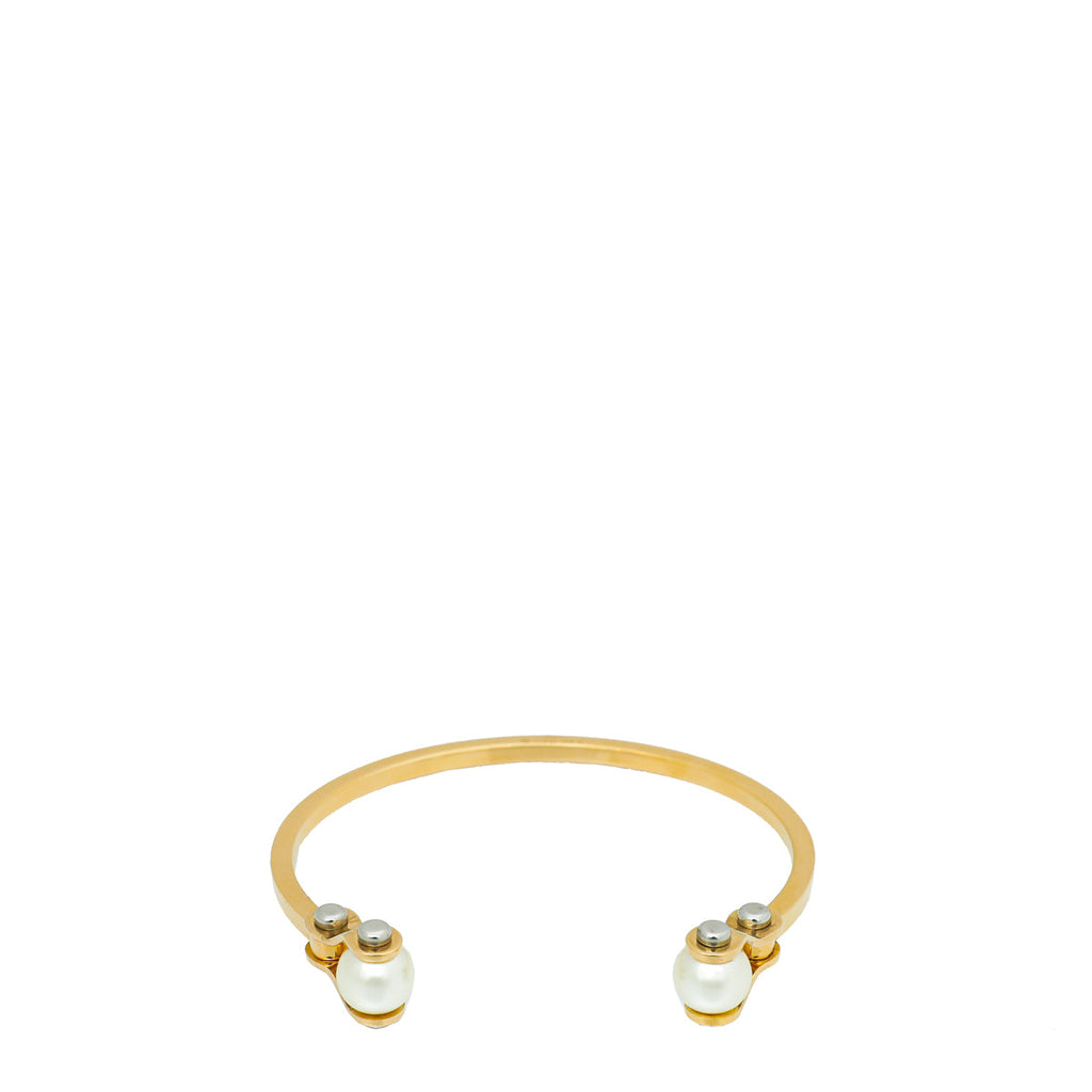 Louis Vuitton White Speedy Pearl Cuff Bracelet